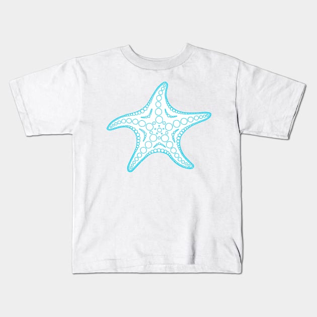 Starfish (blue/white) Kids T-Shirt by calenbundalas